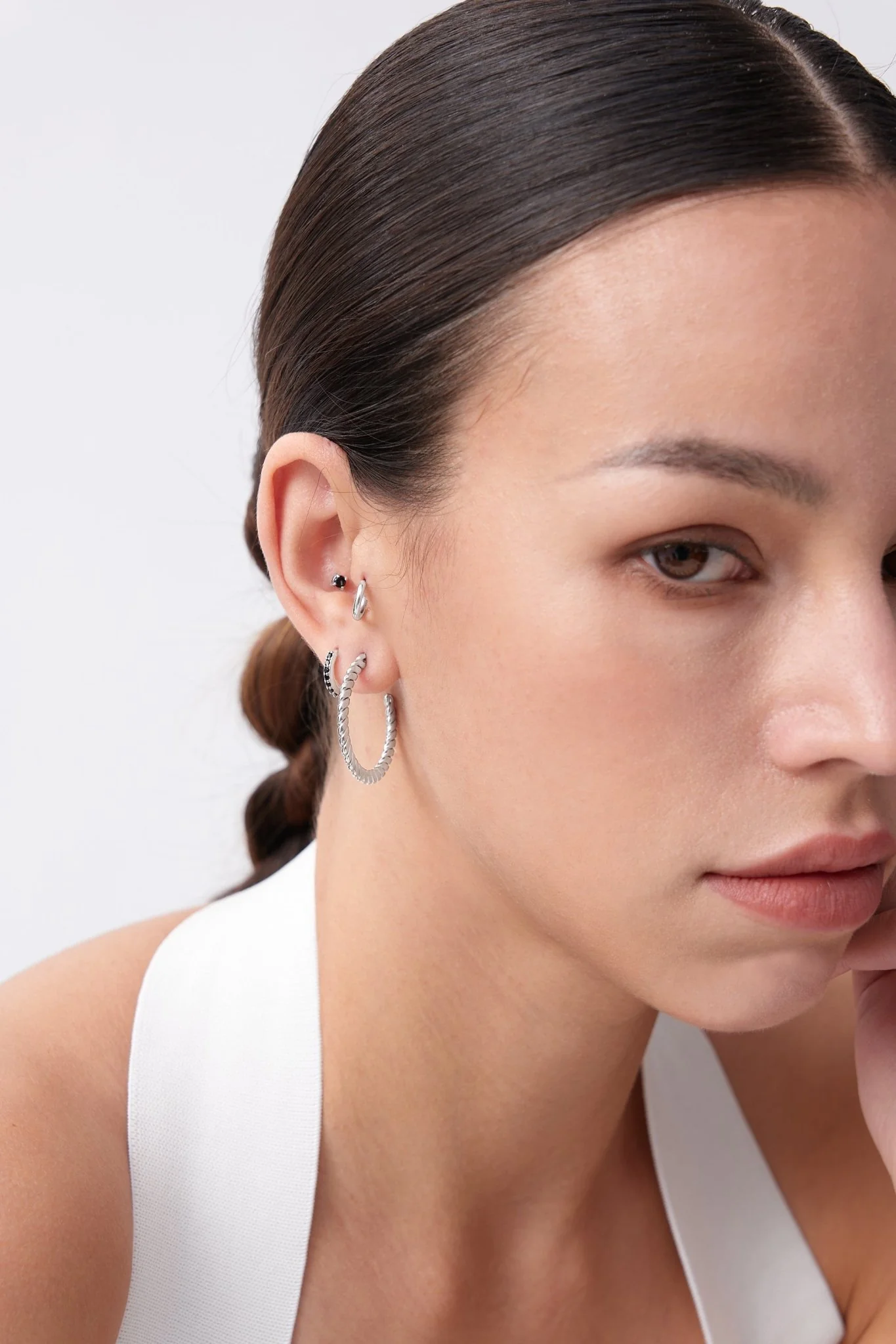 Flat Twisted Hoops - Image 3