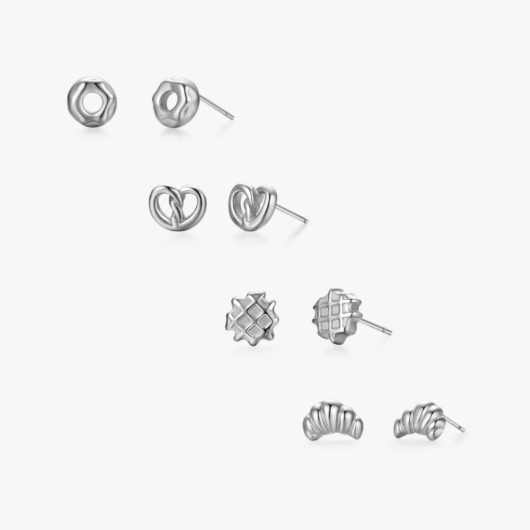 Food Stud Bundle in Silver