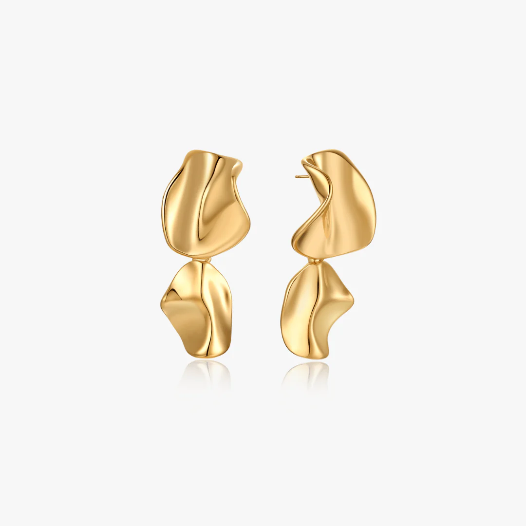 Freya Organic Texture Drop Earrings - Image 4