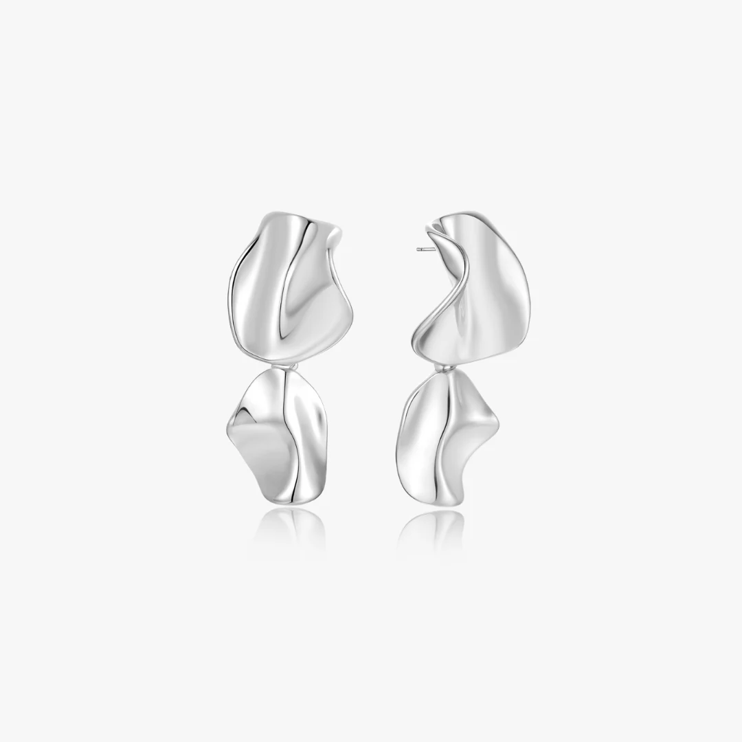 Freya Organic Texture Drop Earrings - Image 5