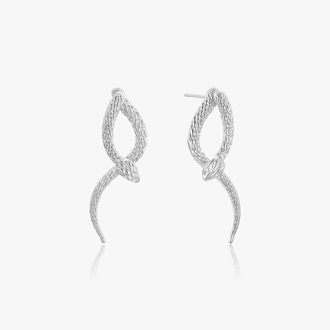 Geometric Dangling Snake Earrings - Image 10