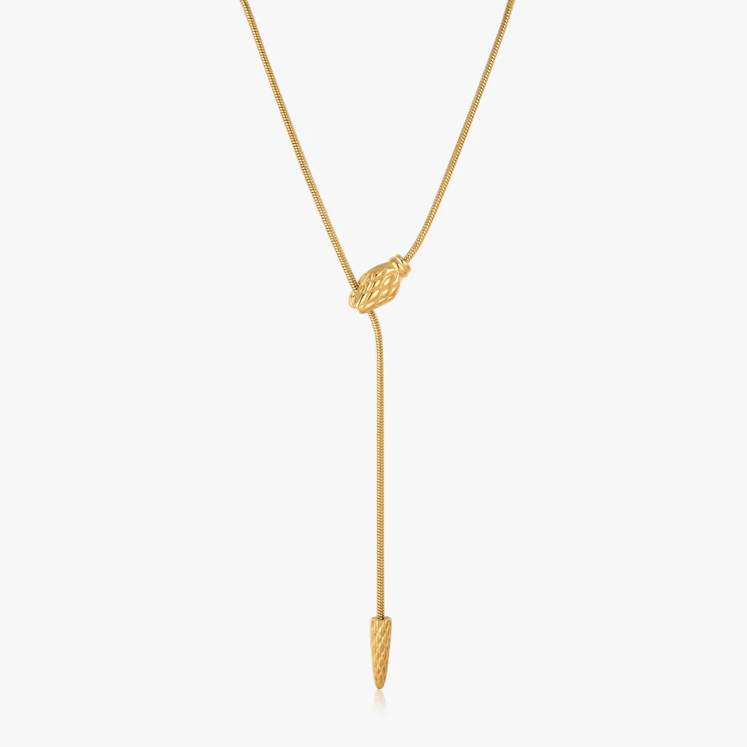 Geometric Snake Lariat Necklace - Image 6