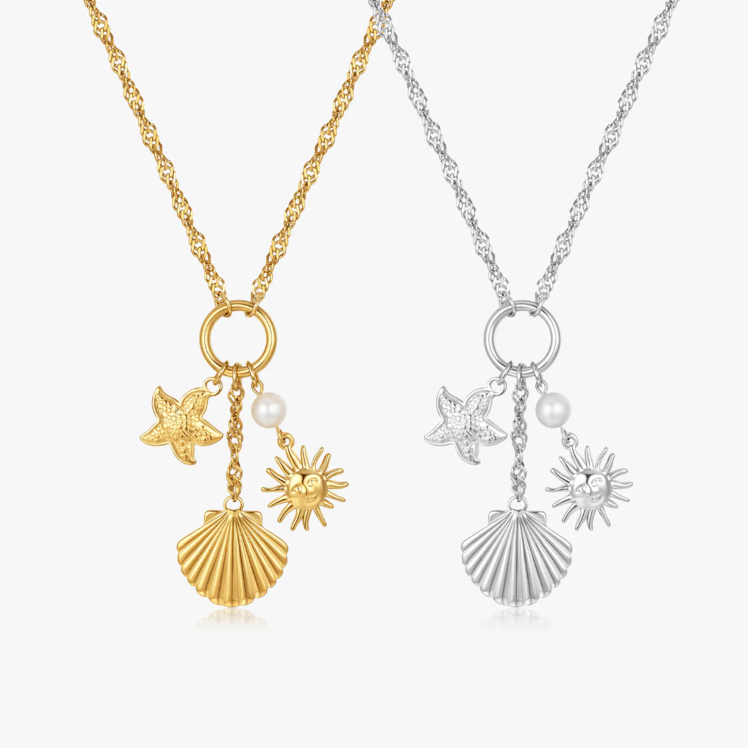 Golden Tides Charm Necklace