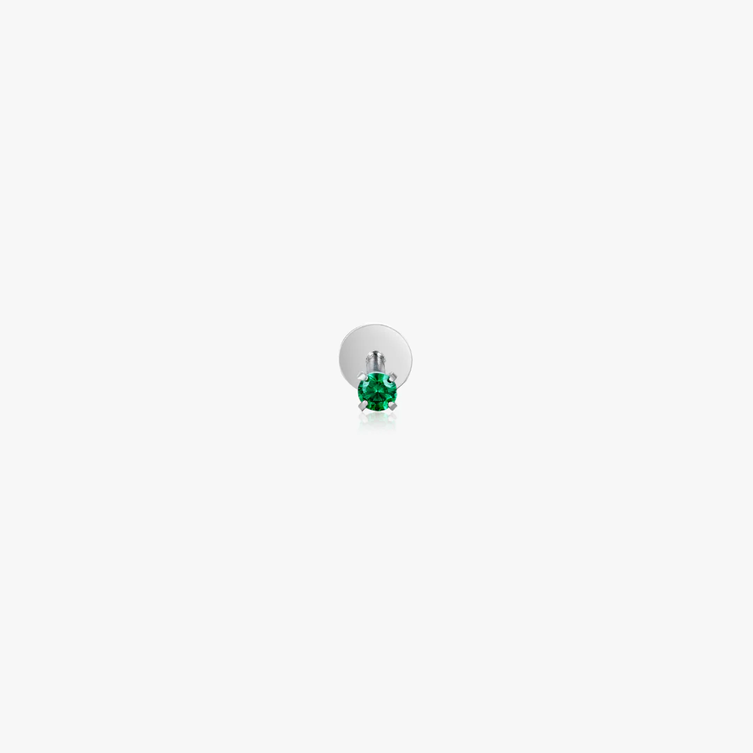 Green 2mm CZ Titanium Flat Back Stud (Single) - Image 6
