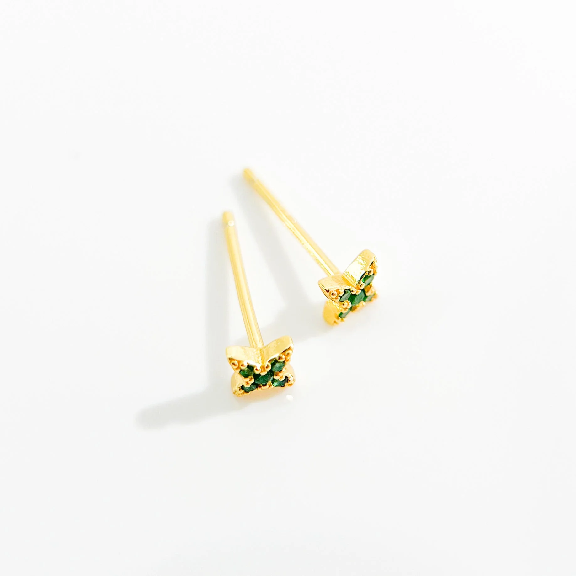 Green Gem Estrella Studs in Gold - Image 7