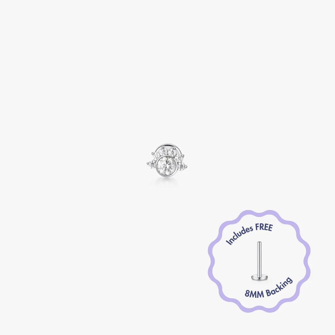 Halo Cluster Titanium Flat Back Stud (Single) - Image 4
