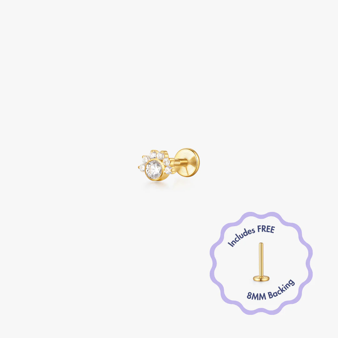 Halo Cluster Titanium Flat Back Stud (Single) - Image 5