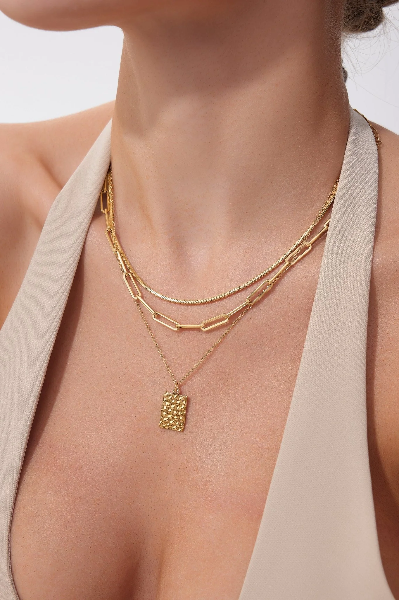 Hammered Pendant Necklace (Greek Inspired Collection) - Image 2
