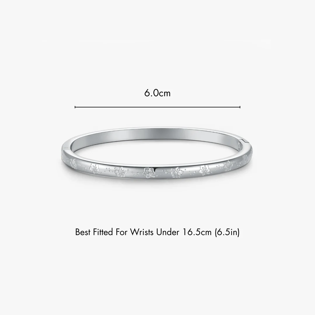 Hibiscus Stacker Cuff Bangle Bracelet - Image 10