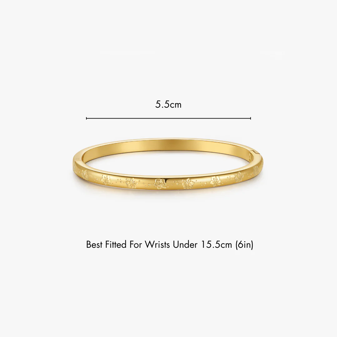 Hibiscus Stacker Cuff Bangle Bracelet - Image 5