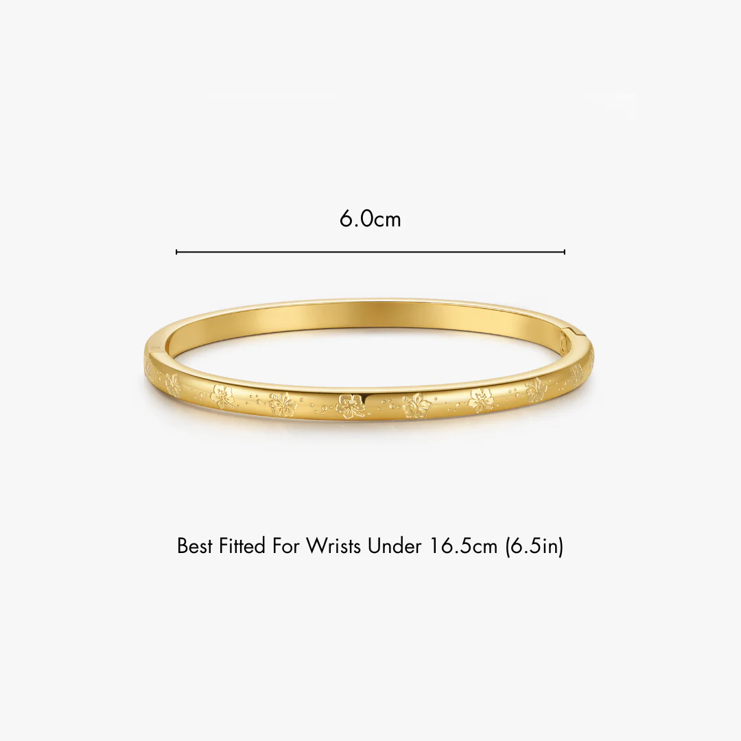 Hibiscus Stacker Cuff Bangle Bracelet - Image 6