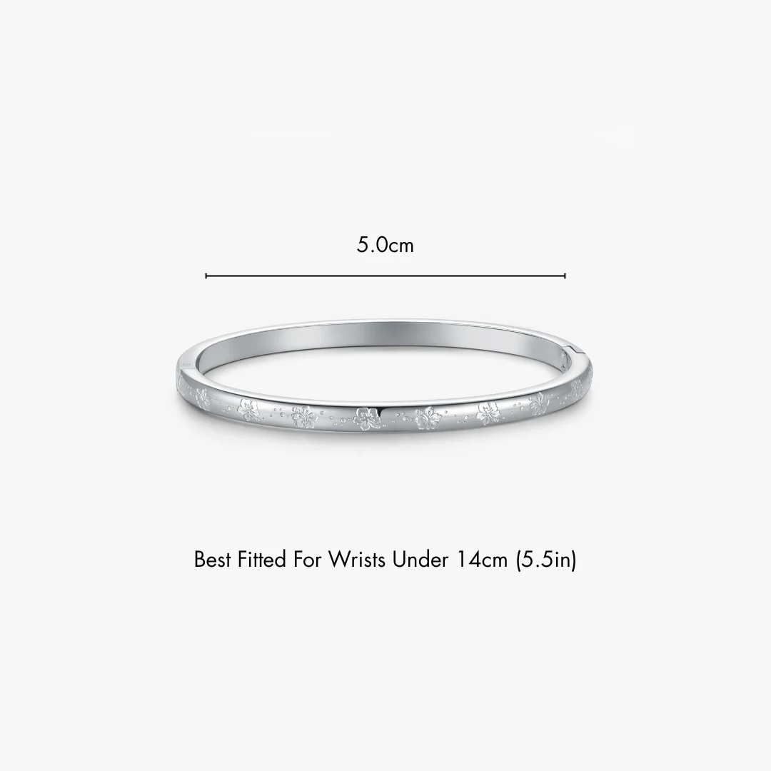 Hibiscus Stacker Cuff Bangle Bracelet - Image 8