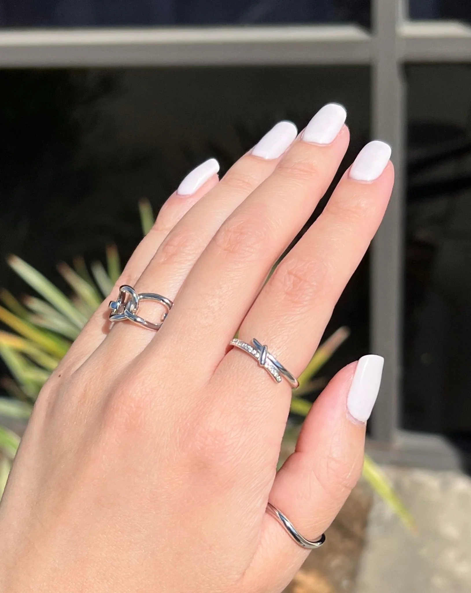 Interlocking Chain Sterling Silver Ring - Image 2