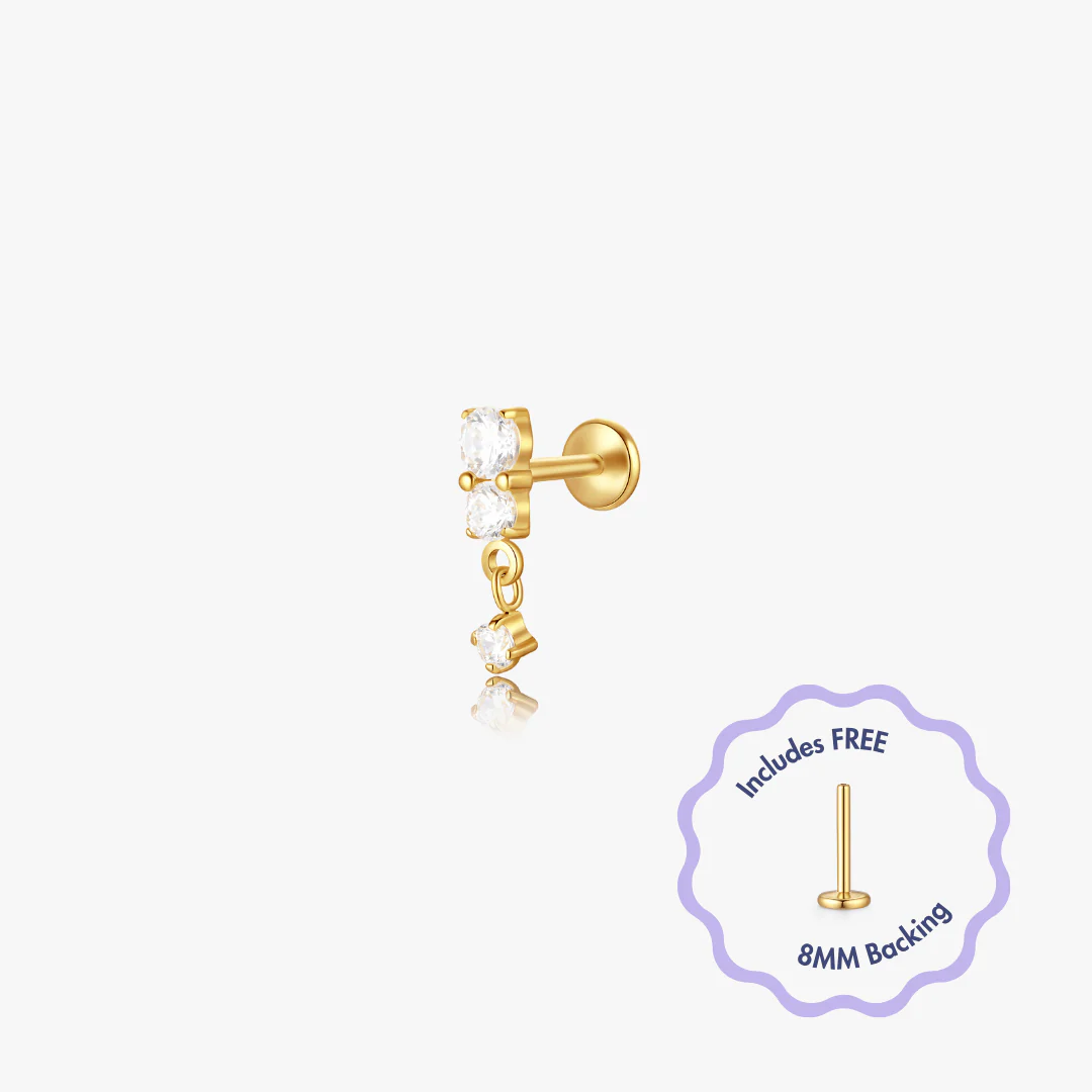 Iris Titanium Flat Back Stud (Single) - Image 4