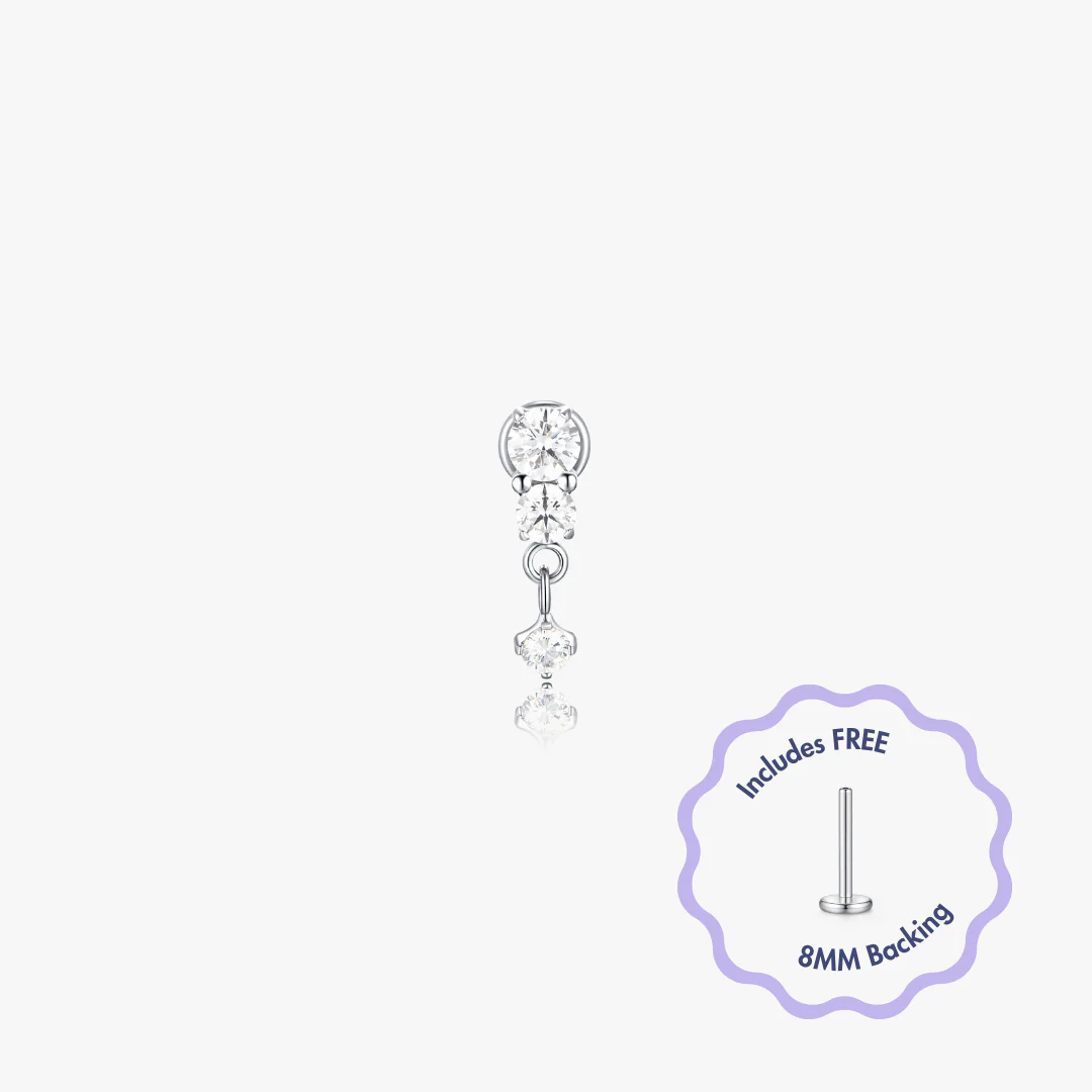 Iris Titanium Flat Back Stud (Single) - Image 5