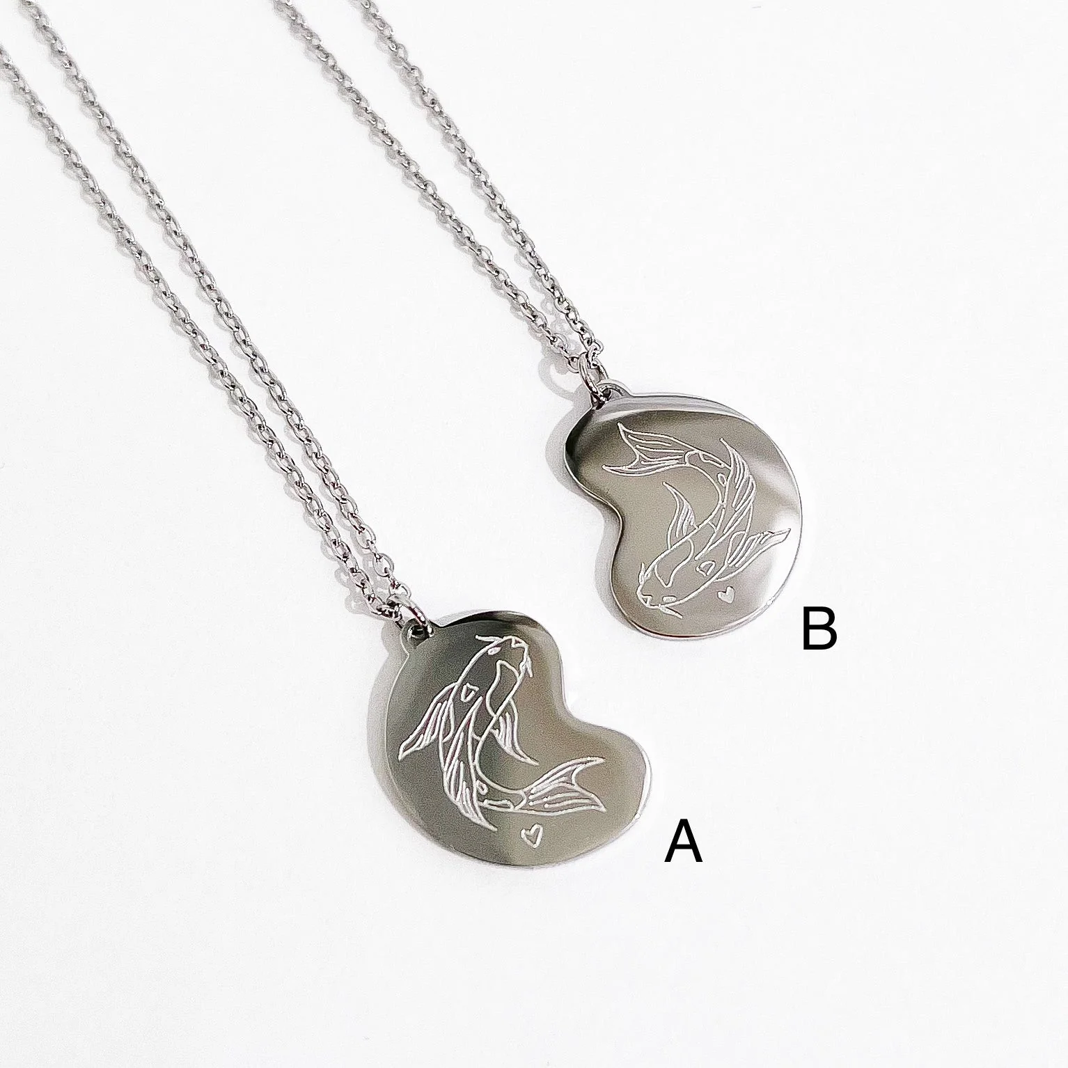 Koi Fish Duo Necklace 2.0 in Silver (Not A Set) - Image 4