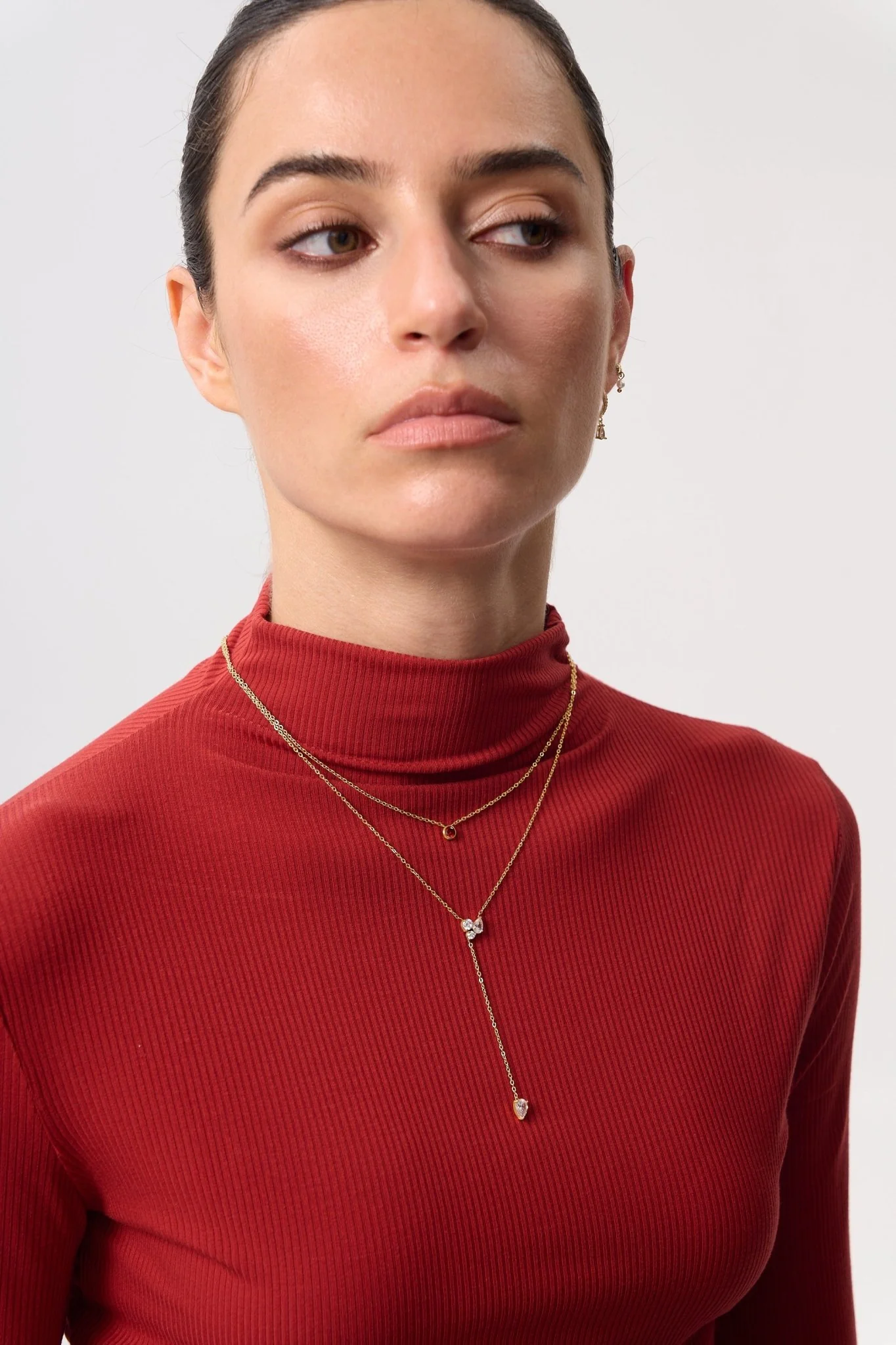 Lariat Cluster Gems Necklace - Image 3