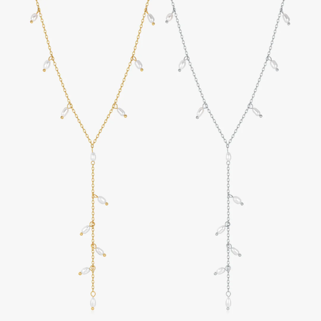 Lariat Mini Pearls Necklace