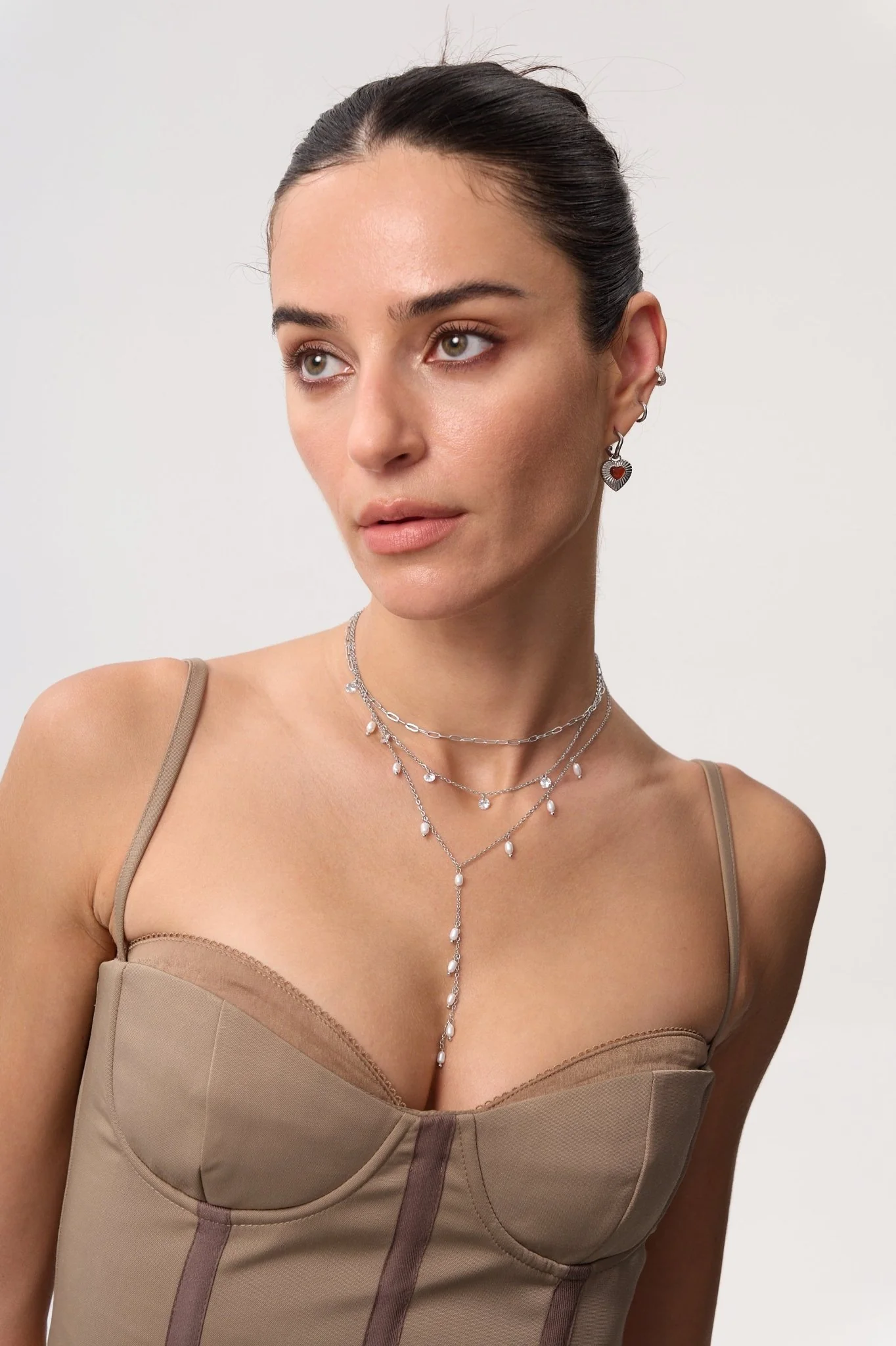 Lariat Mini Pearls Necklace - Image 3