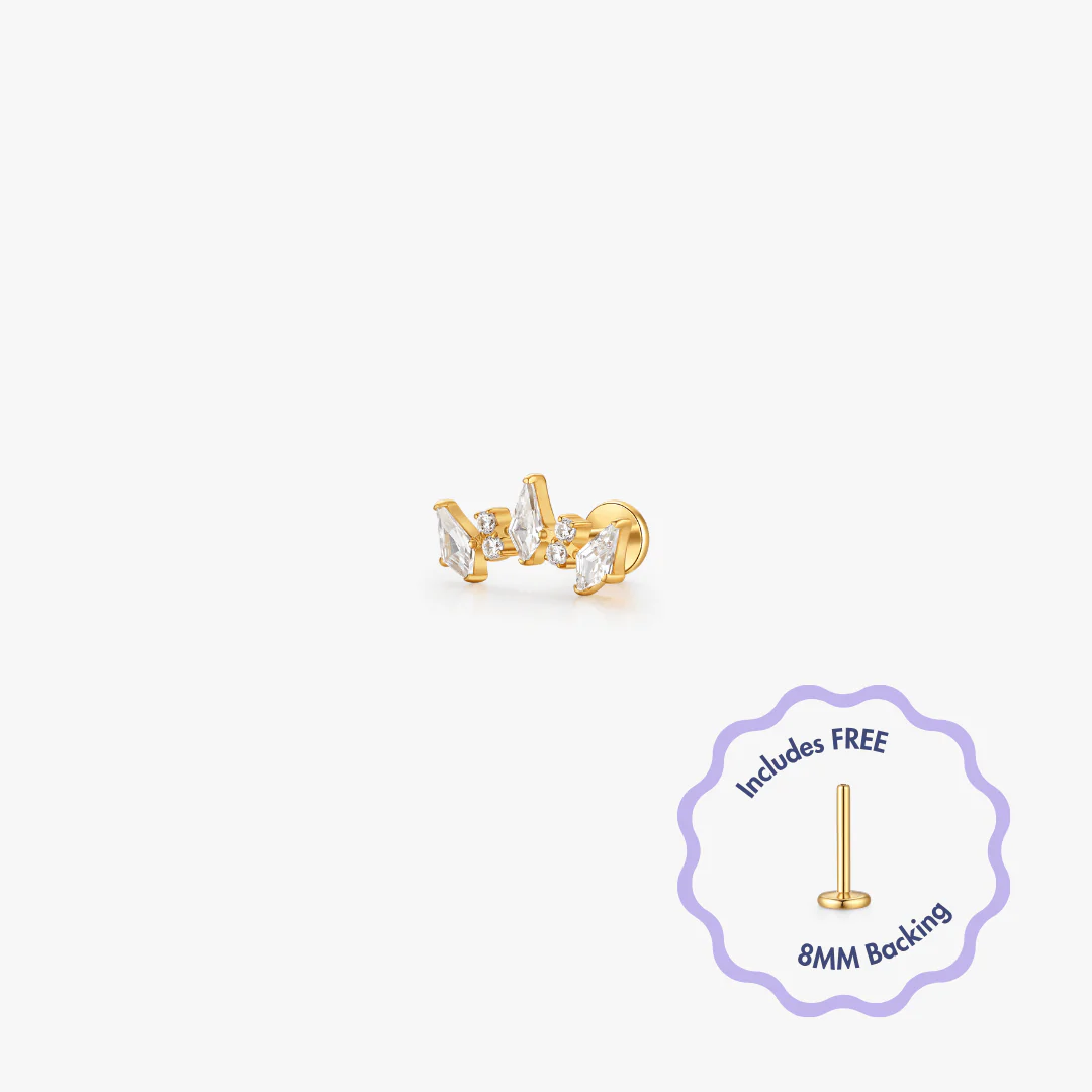 Leah Titanium Flat Back Stud (Single) - Image 3