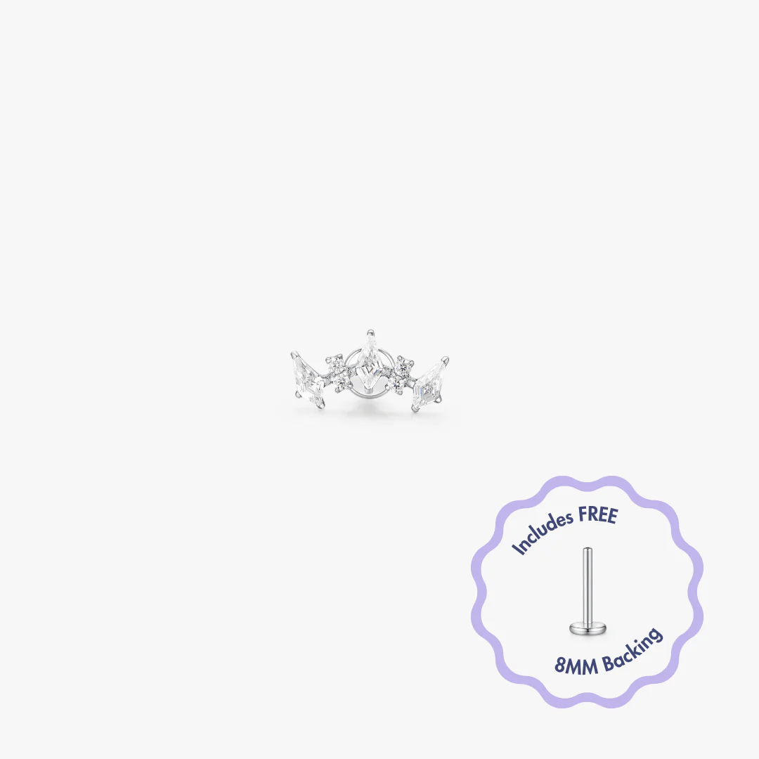 Leah Titanium Flat Back Stud (Single) - Image 4