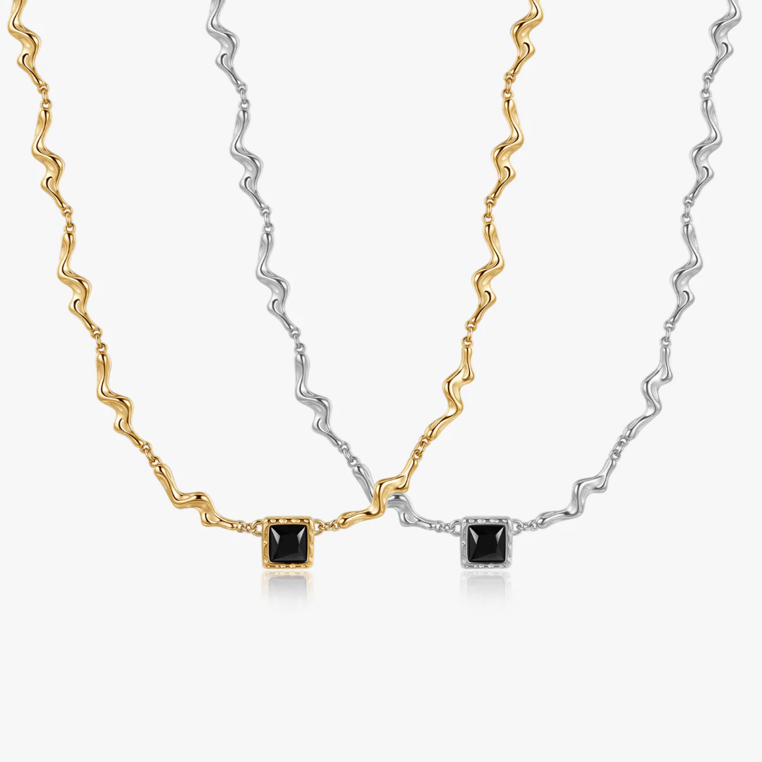Liora Square Black Gem Necklace