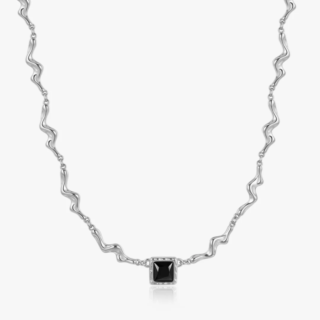 Liora Square Black Gem Necklace - Image 5