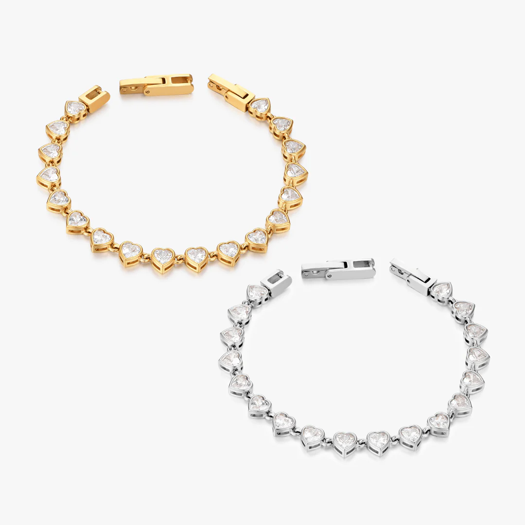 Lucy Heart Gem Tennis Bracelet