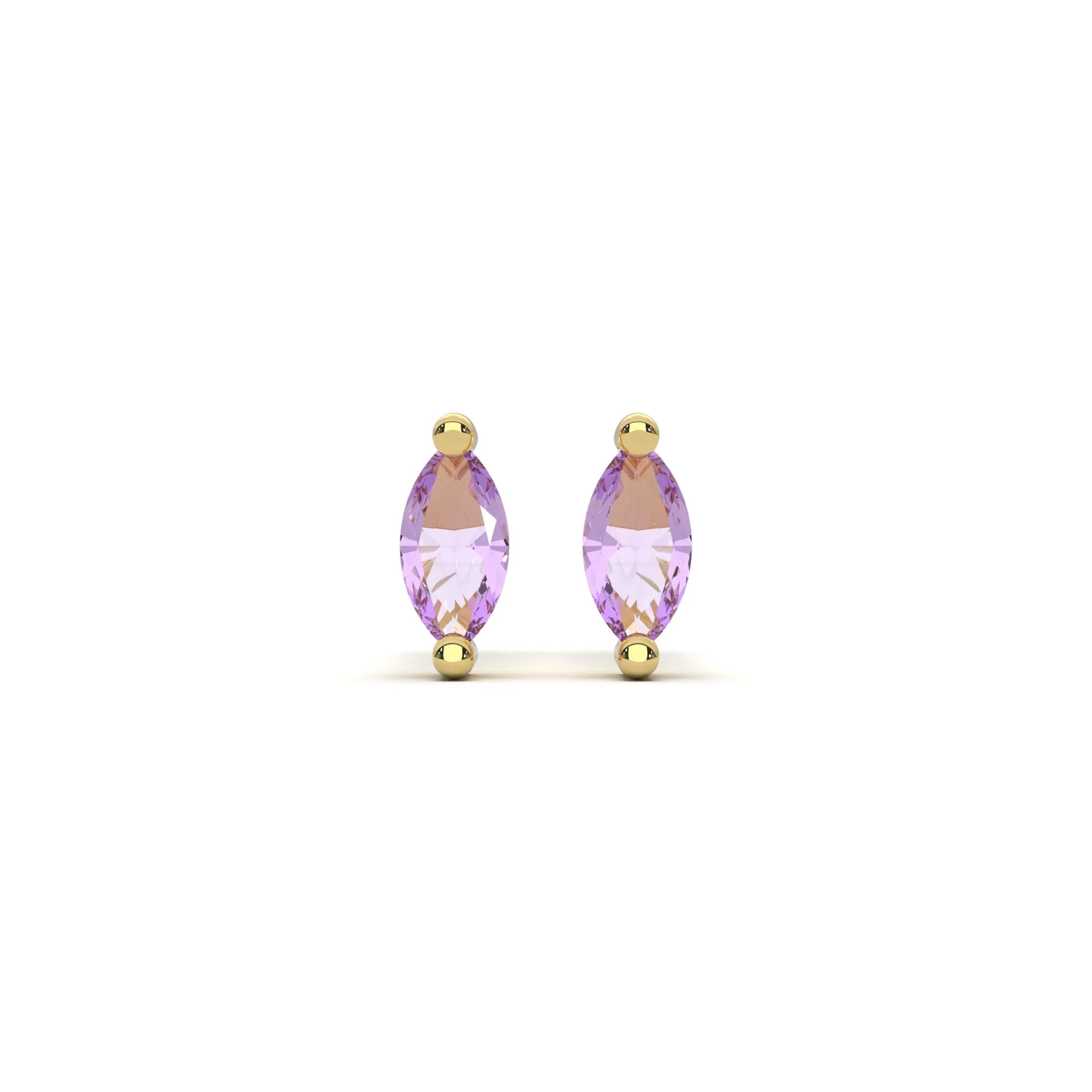Micro Marquise Studs in Gold - Image 5