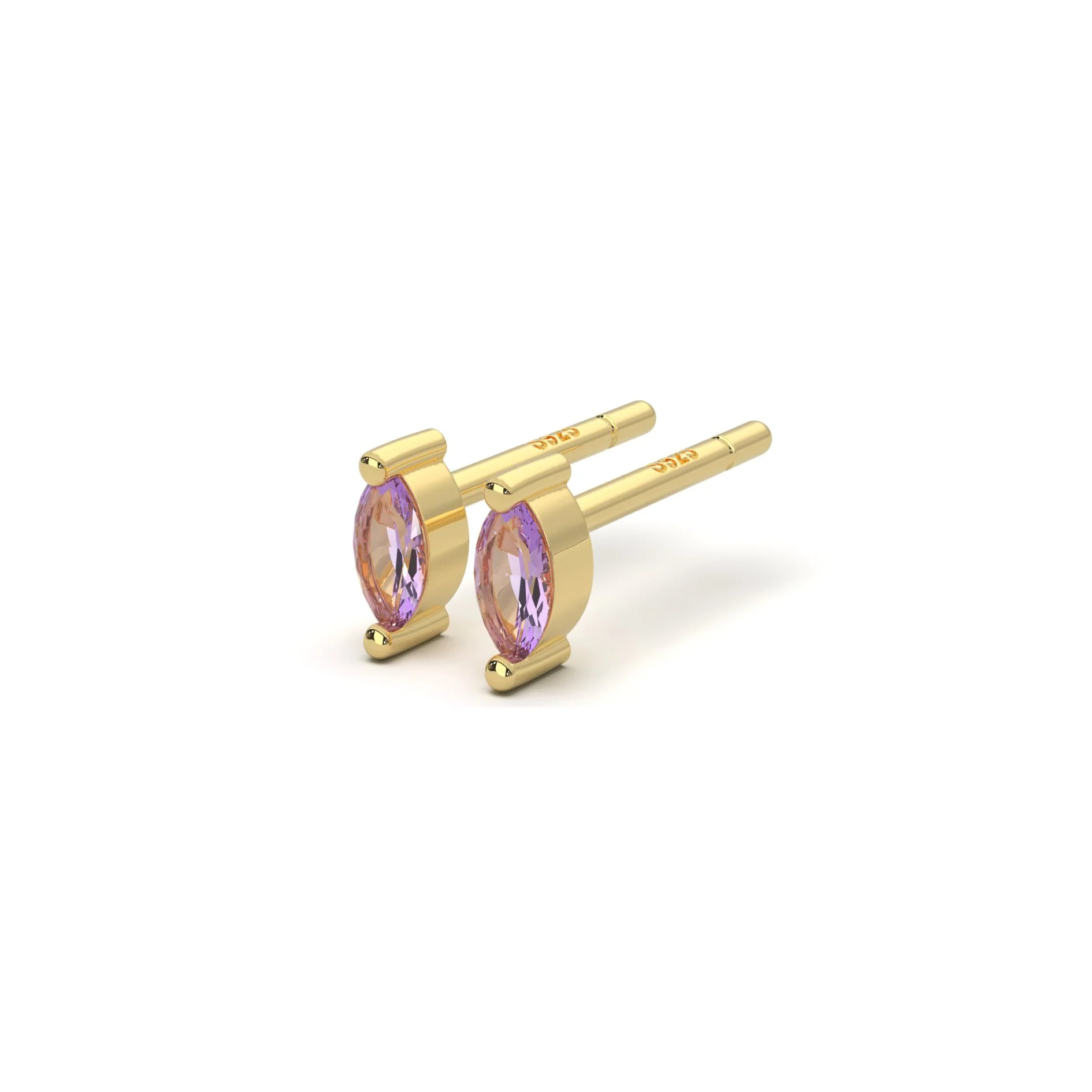 Micro Marquise Studs in Gold - Image 6
