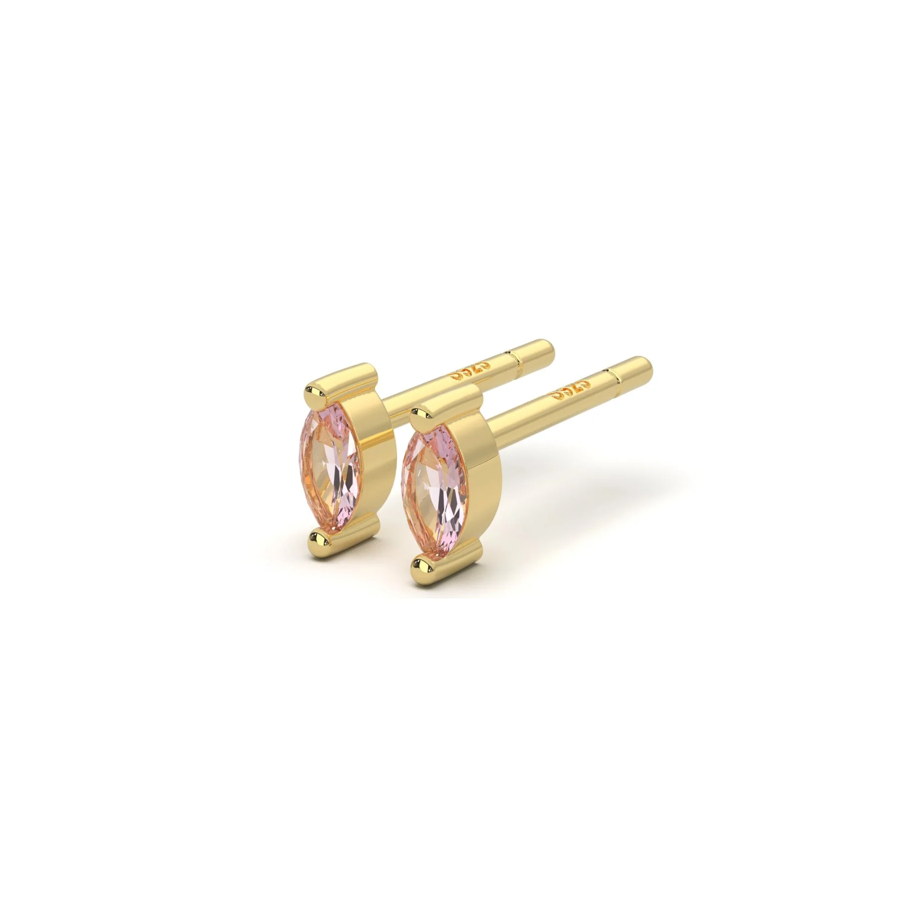 Micro Marquise Studs in Gold - Image 9