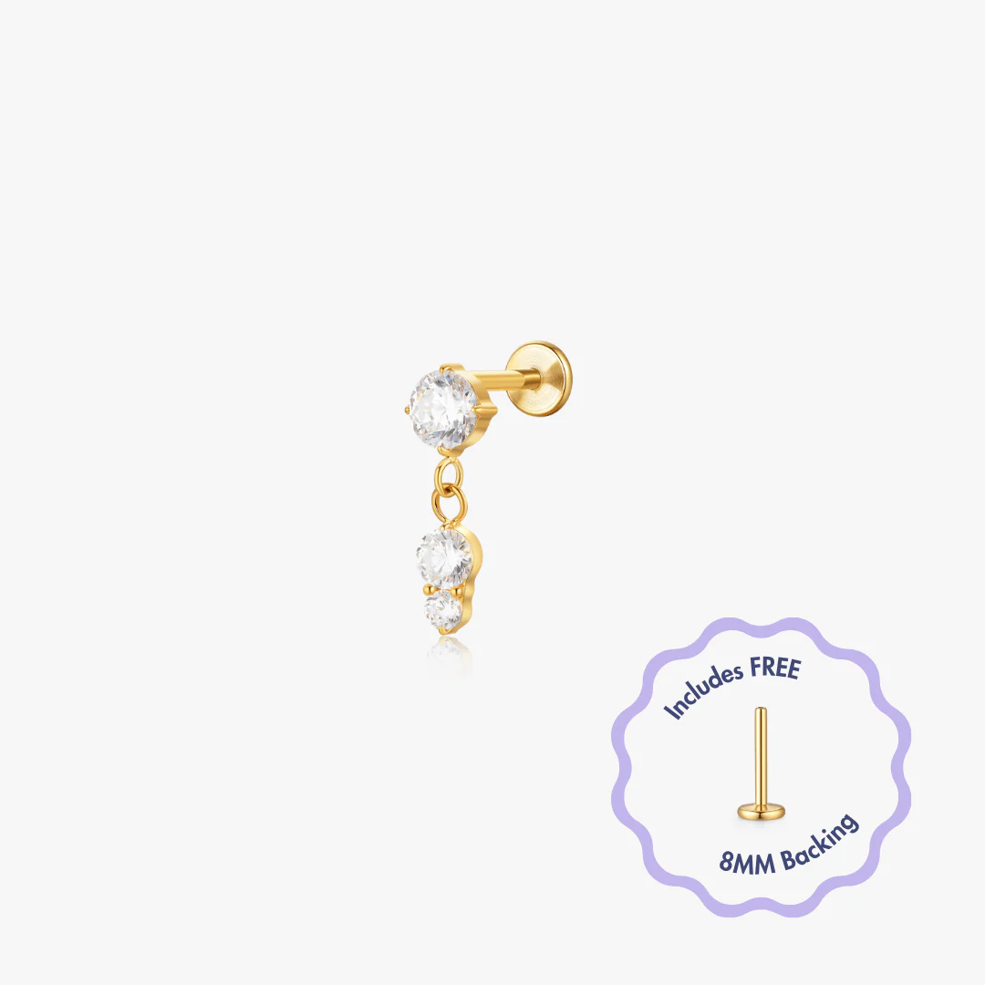 Mia Titanium Flat Back Stud (Single) - Image 3