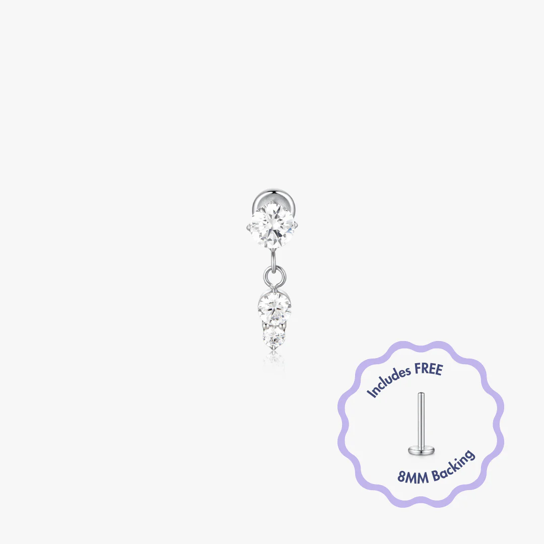 Mia Titanium Flat Back Stud (Single) - Image 4