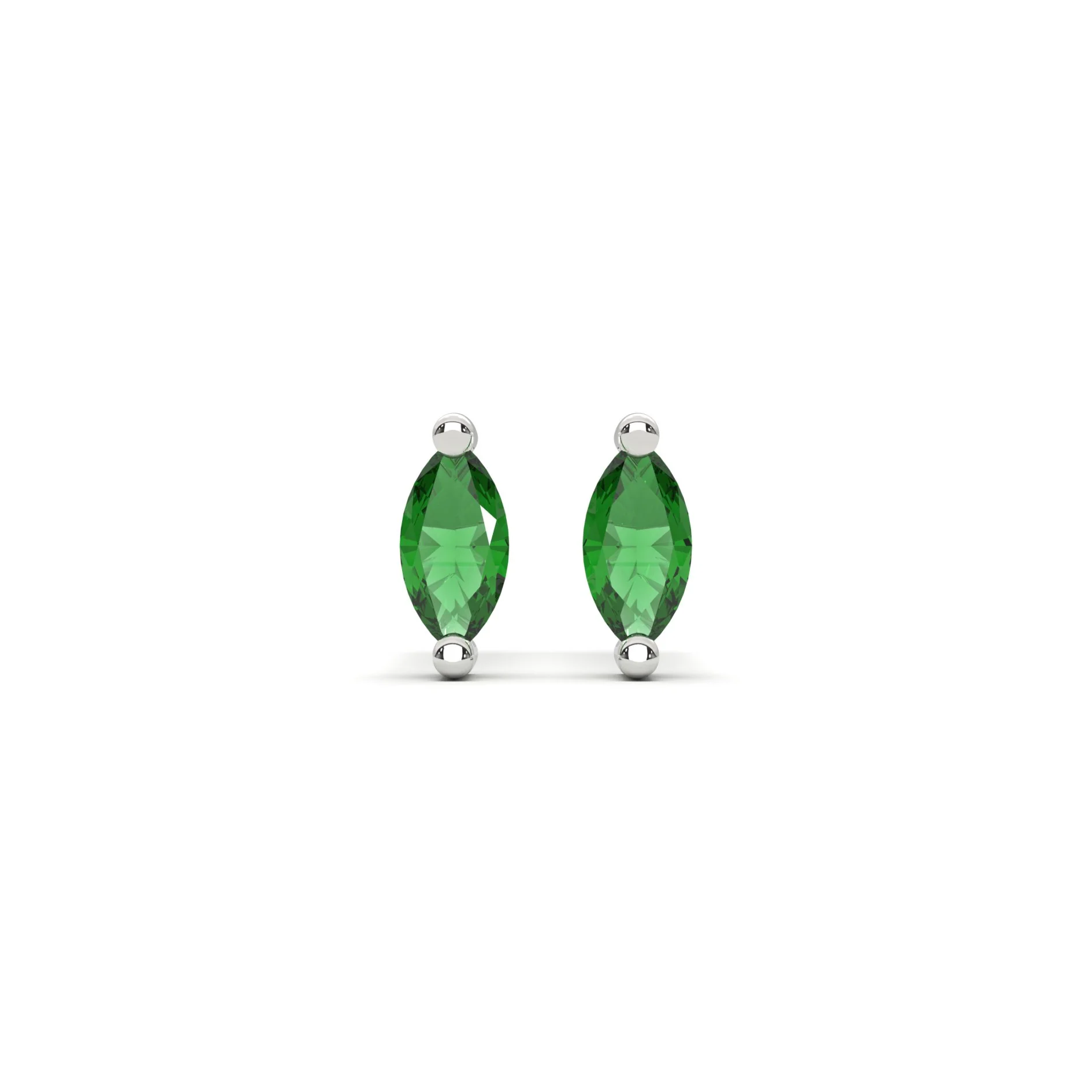 Micro Marquise Studs in Silver - Image 7