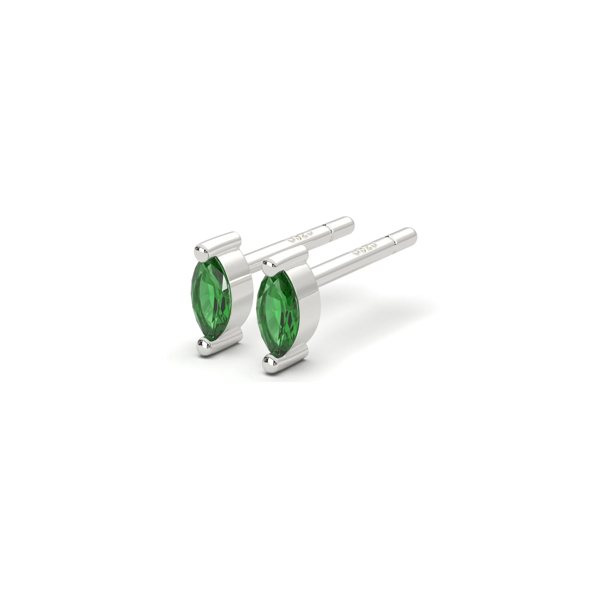 Micro Marquise Studs in Silver - Image 8