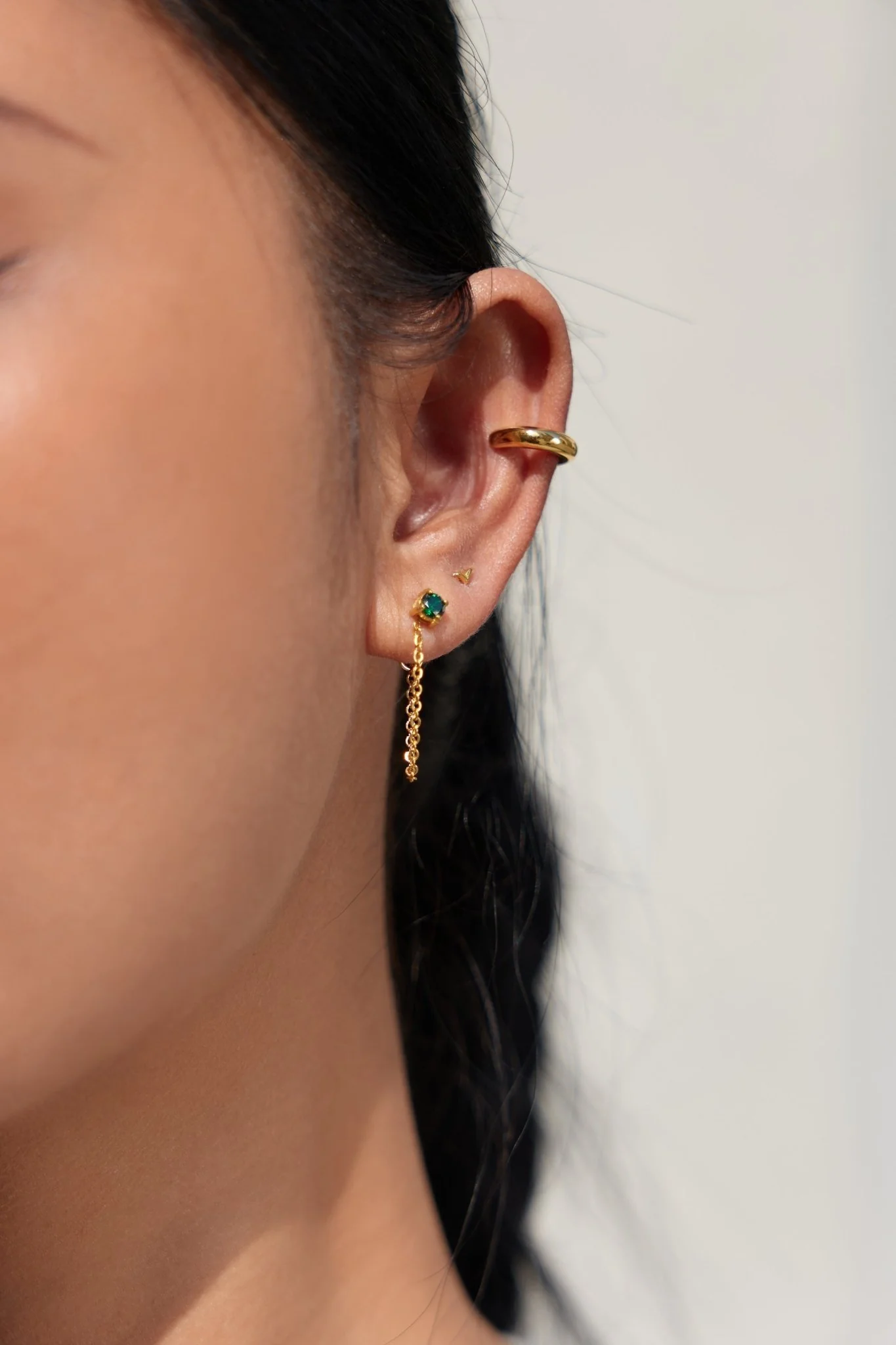 Micro Seagull Studs in Gold - Image 8
