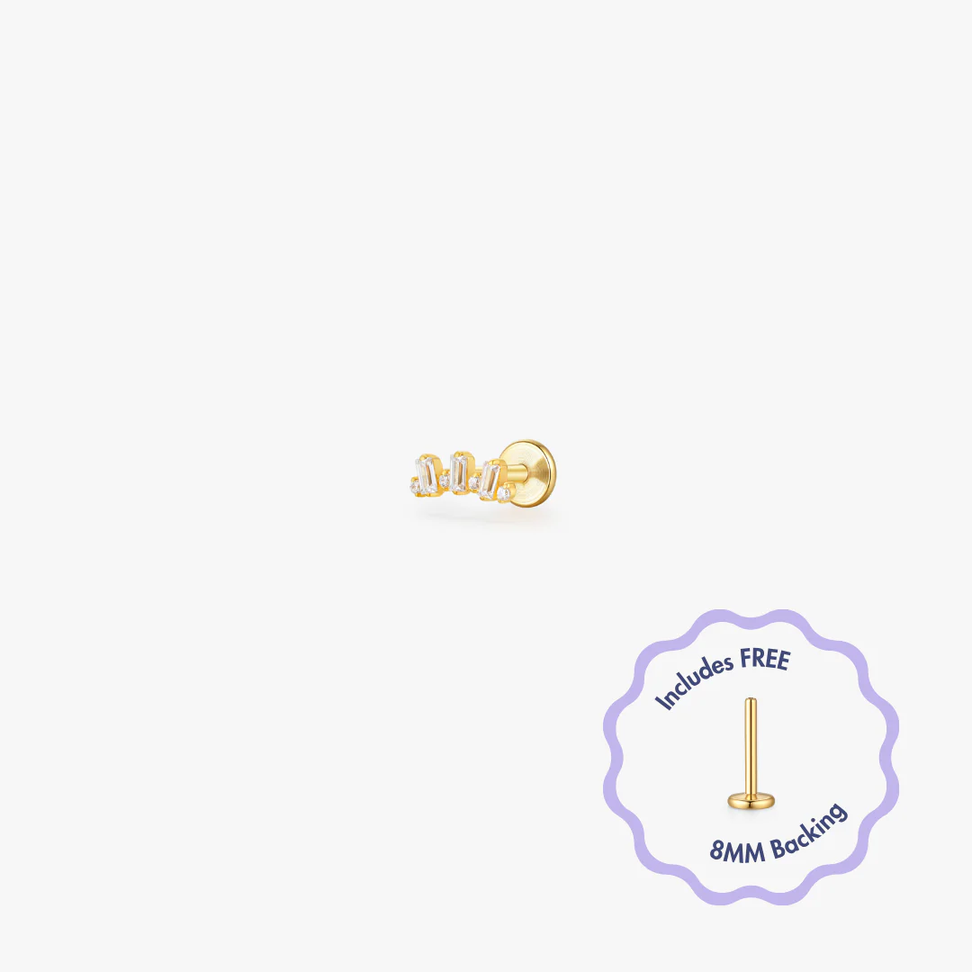 Mini Crown Titanium Flat Back Stud (Single) - Image 3