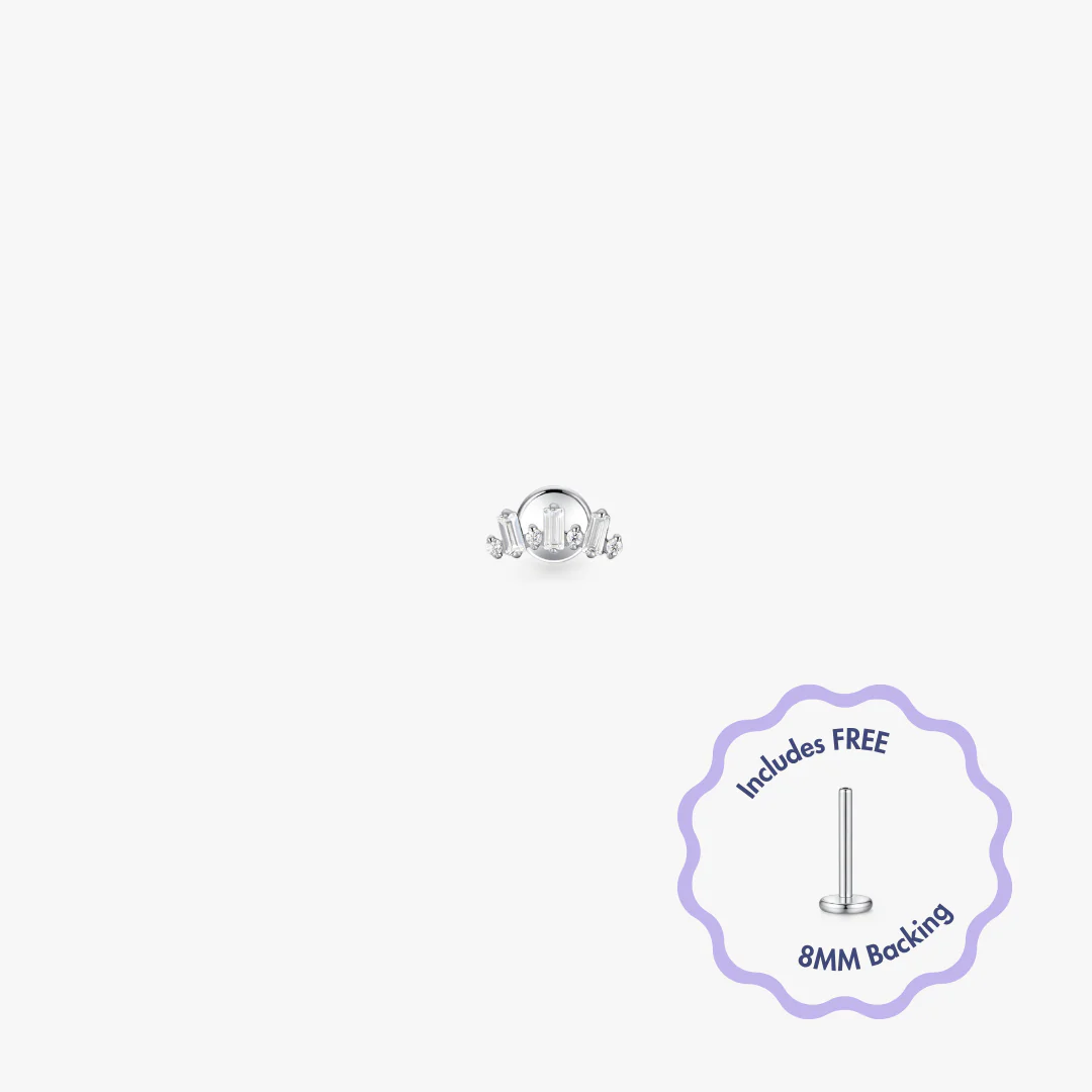 Mini Crown Titanium Flat Back Stud (Single) - Image 4