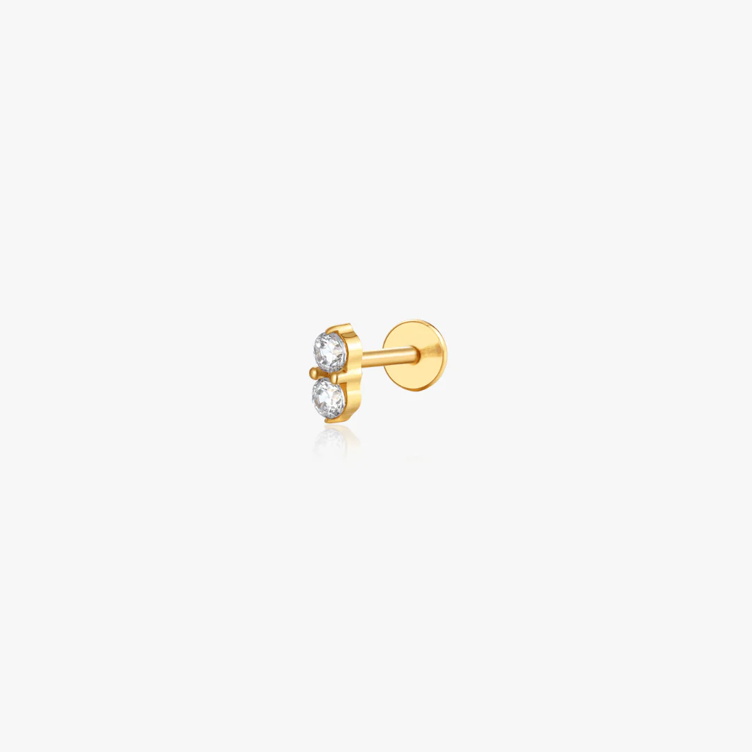 Mini Shimmer CZ Titanium Flat Back Stud (Single) - Image 5