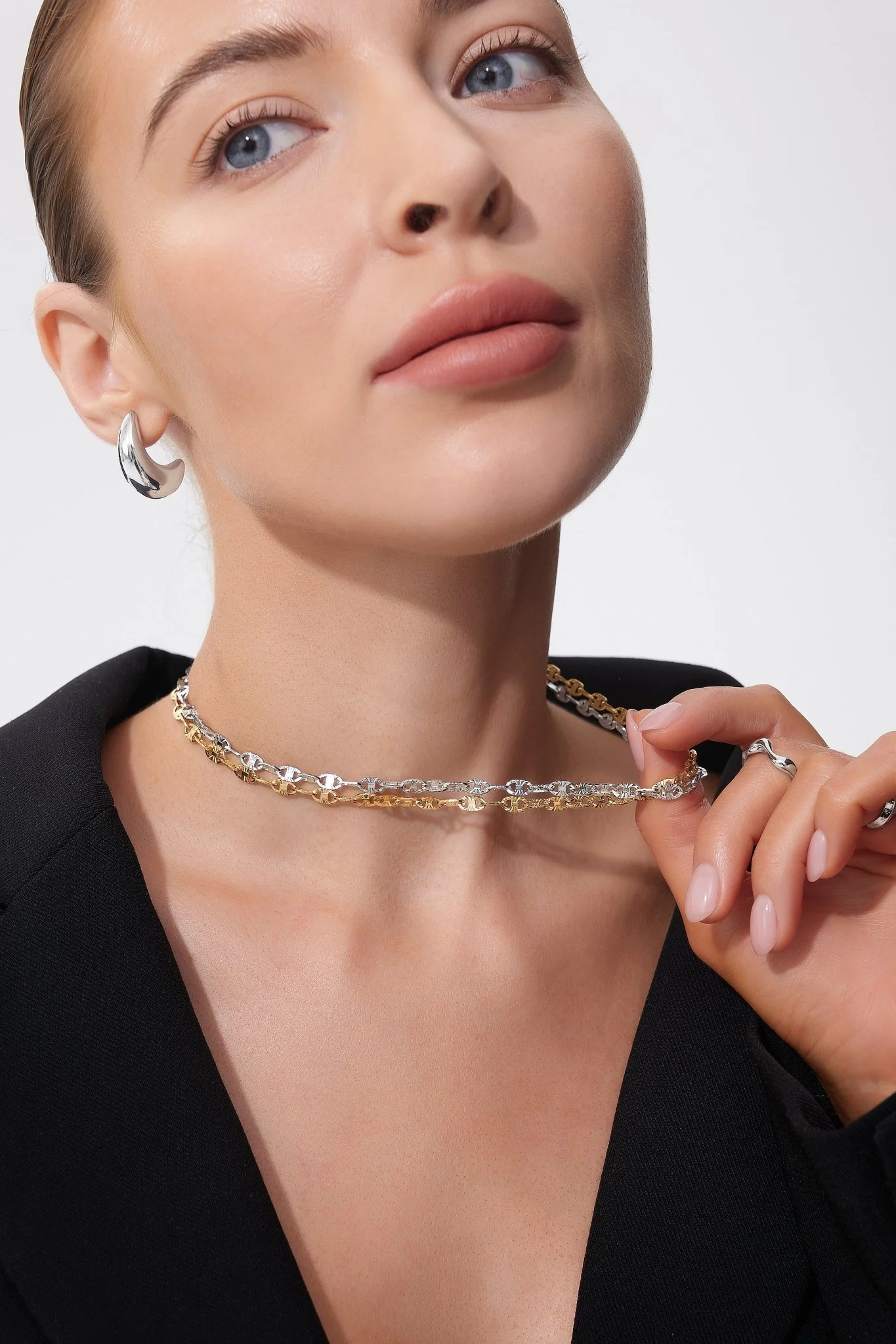 Moon Hoop Earrings (Greek Inspired Collection) - Image 2