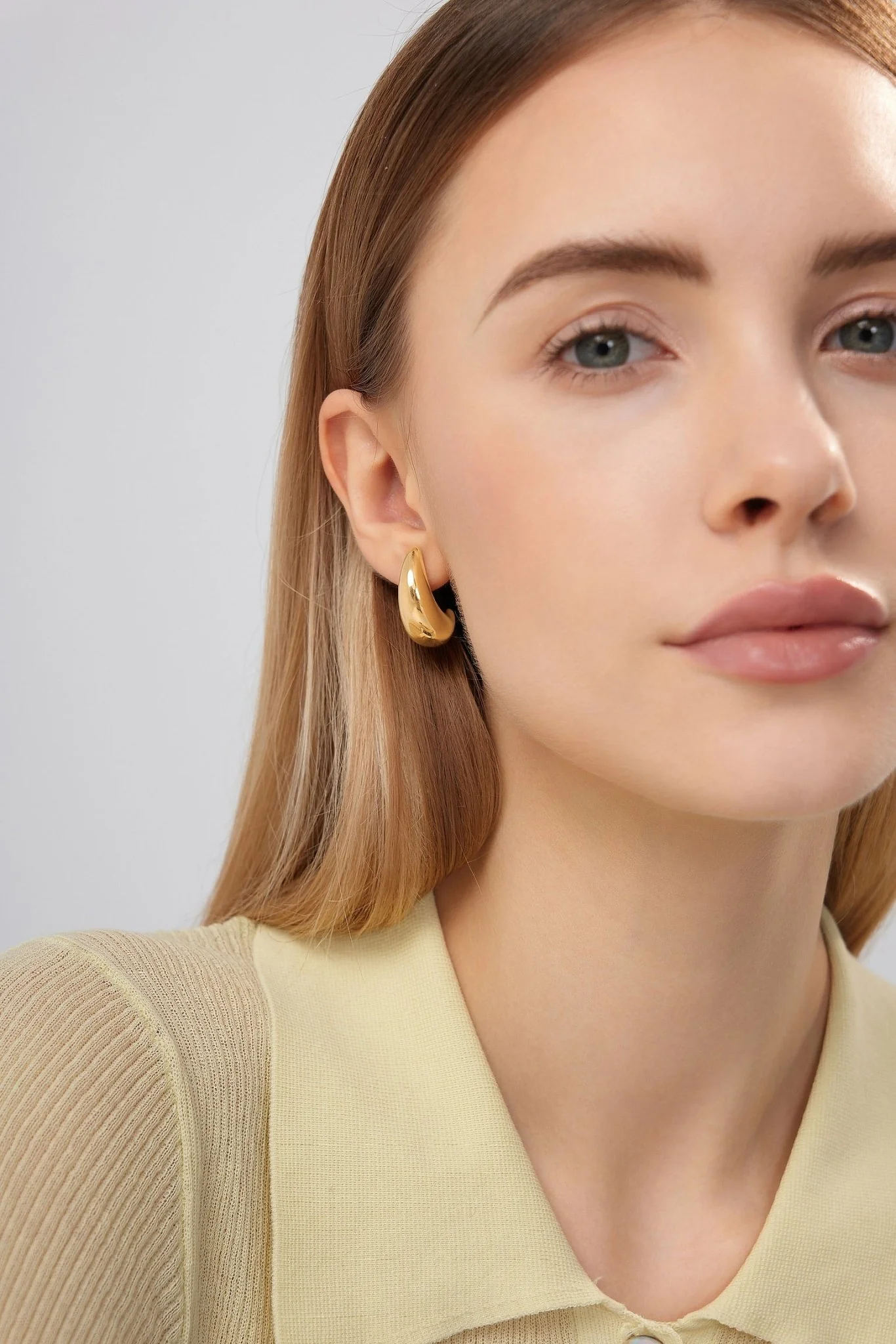 Moon Hoop Earrings (Greek Inspired Collection) - Image 3
