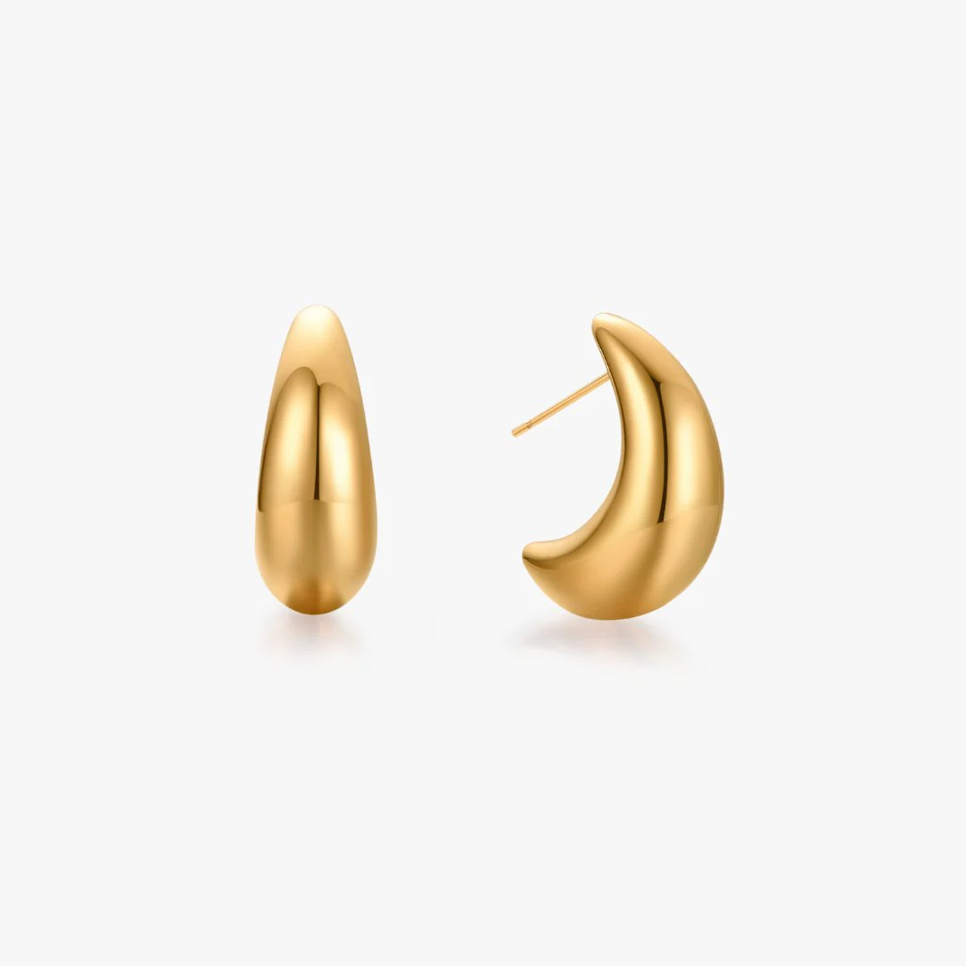 Moon Hoop Earrings (Greek Inspired Collection) - Image 6