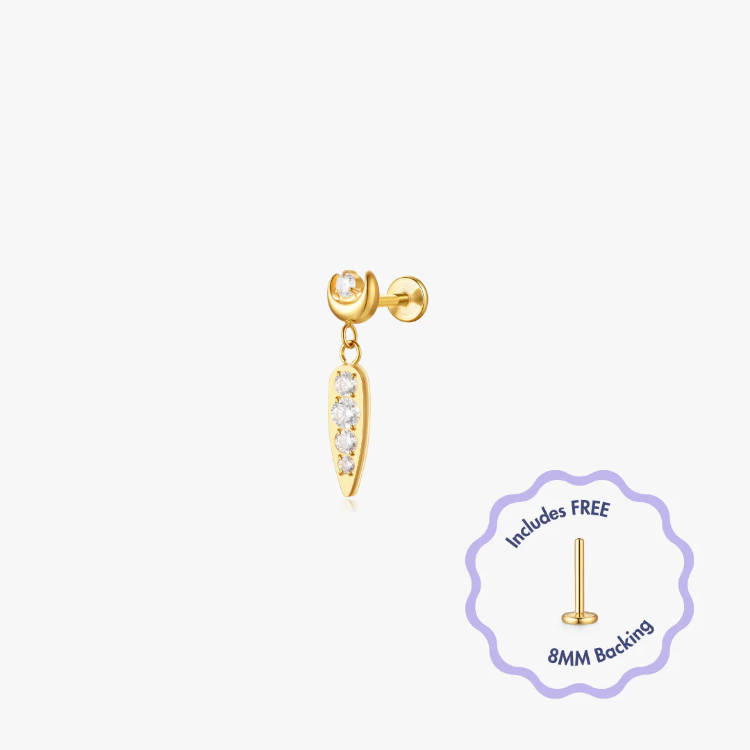Moonlight Titanium Flat Back Stud (Single) - Image 4