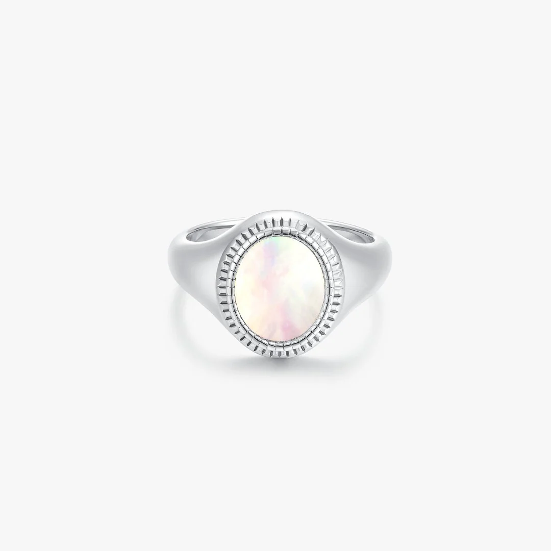 Mother of Pearl Signet Ring (Unisex) - Image 11
