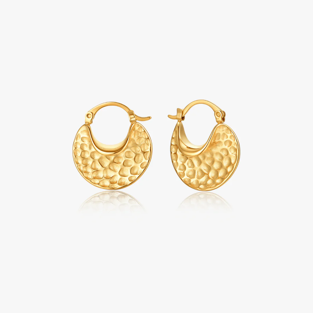 Nia Hammered Bold Hoops - Image 5