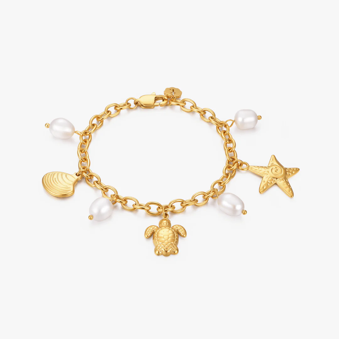Ocean Muse Pearl Charm Bracelet