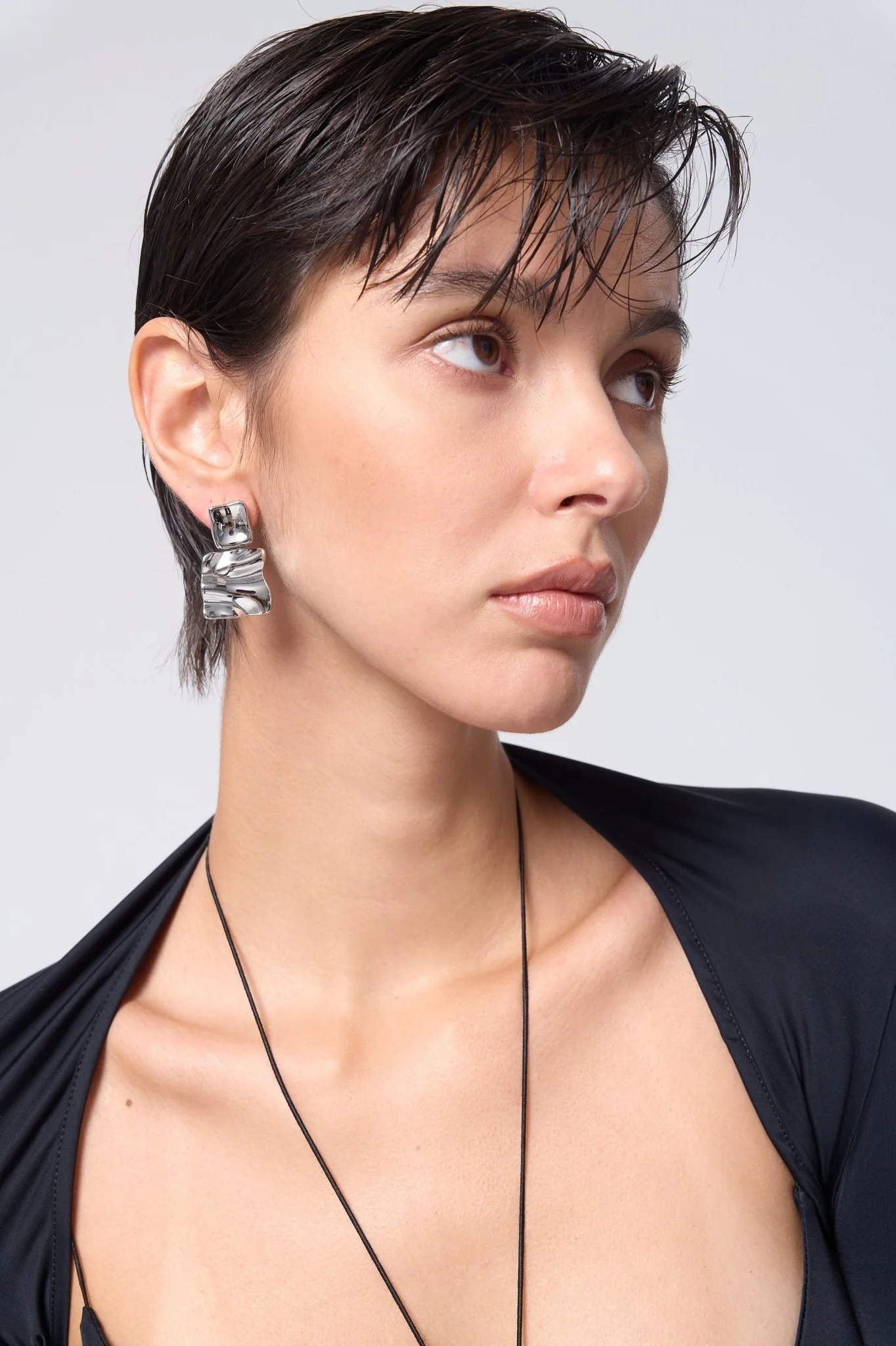 Paige Organic Rectangle Drop Earrings - Image 5