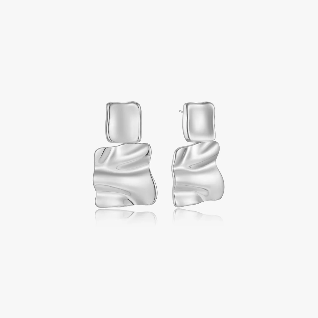 Paige Organic Rectangle Drop Earrings - Image 7