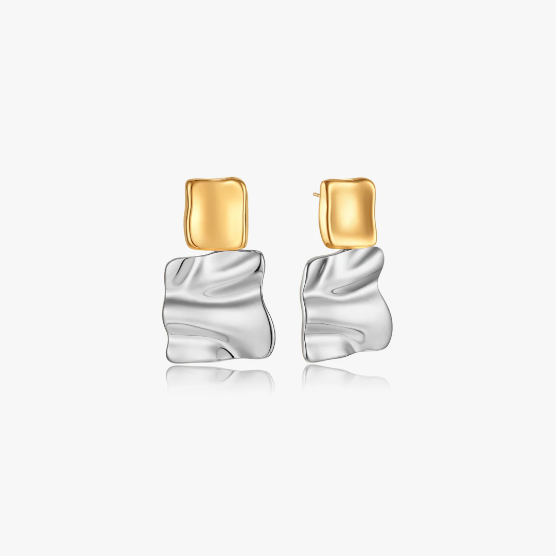 Paige Organic Rectangle Drop Earrings - Image 8