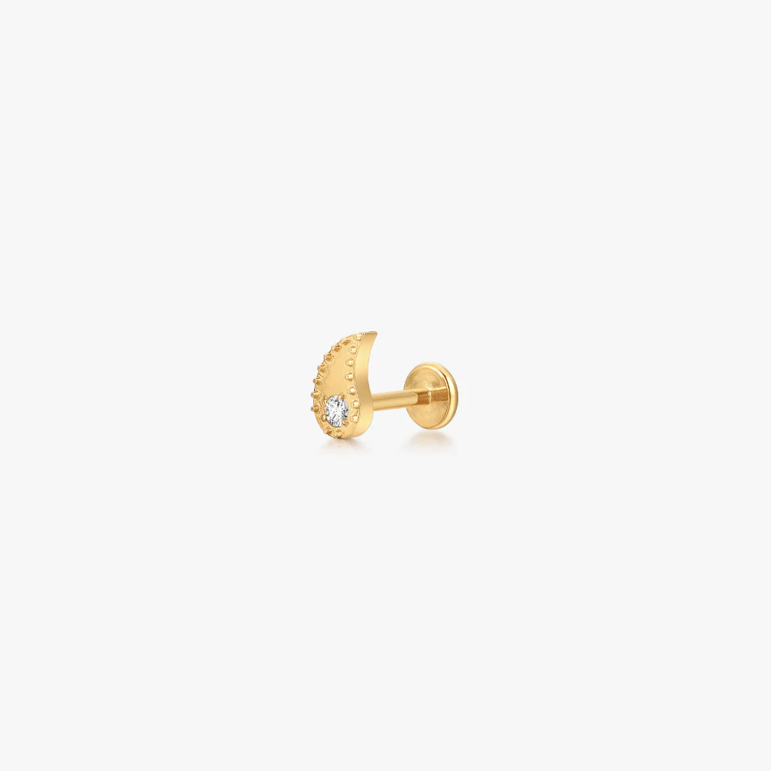 Paisley Titanium Flat Back Stud (Single) - Image 3